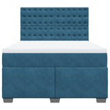 Box Spring Bed with Mattress Blue 140x190 cm Velvet 3290922