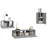 4 Piece TV Cabinet Set Grey Sonoma Engineered Wood 3120261