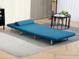 Single Linen-Look Sleeper Chair - Blue T3398P328303