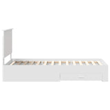 Bed Frame with Headboard White 90 x 190 cm Engineered Wood 3409694