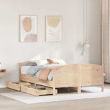 Bed Frame without Mattress 135x190 cm Double Solid Wood Pine 3301797