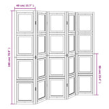 Room Divider 5 Panels White Solid Wood Paulownia 358694