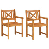 Garden Chairs 2 pcs Natural Solid Acacia Wood 4105523