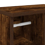 Bathroom Cabinet with Roll Holder Smoked Oak 39x22x90 cm 858528