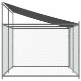 Dog Cage with Roof and Door Grey 4x2x2 m Galvanised Steel 3209568