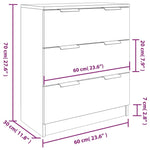 3 Piece Sideboards Smoked Oak Engineered Wood 3115801