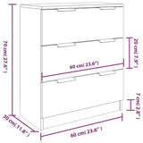 3 Piece Sideboards Smoked Oak Engineered Wood 3115801