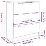 3 Piece Sideboards Smoked Oak Engineered Wood 3115801
