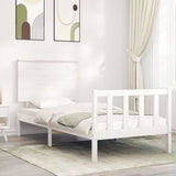 Bed Frame without Mattress White 90x200 cm Solid Wood Pine 3193387