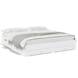 Bed Frame with Drawers without Mattress White 200x200 cm 3280356