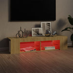 TV Cabinet with LED Lights Sonoma Oak 135x39x30 cm 804232