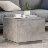 Coffee Table with LED Lights Concrete Grey 50x50x40 cm 839871