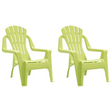 Garden Chairs 2 pcs for Children Green 37x34x44cm PP Wooden Look 364740