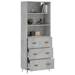 Highboard Concrete Grey 69.5x34x180 cm Engineered Wood 3189353