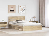 Bed Frame Sonoma Oak 135 x 190 cm Solid Pine Wood 3411425