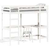 Loft Bed without Mattress White 75x190 cm Small Single Solid Wood Pine 842863