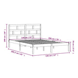 3101219 Bed Frame without Mattress White Solid Wood 140x200 cm