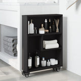 Narrow Storage Trolley Black 48x13x68 cm Engineered Wood 855224