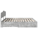 Bed Frame Concrete Grey 200 x 200 cm Engineered Wood 3413155