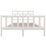 3101344 Bed Frame without Mattress White Solid Wood 120x200 cm