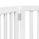 Dog Gate Foldable 3 Panels White 150 cm Poplar Wood 352244