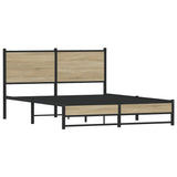 Metal Bed Frame without Mattress Sonoma Oak 150x200 cm King Size 4007888