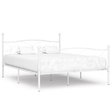 Bed Frame without Mattress with Slatted Base White Metal 180x200 cm Super King 284452