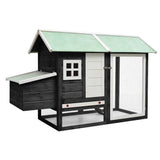 Chicken Cage Grey 170x81x110 cm Solid Pine & Fir Wood 170861