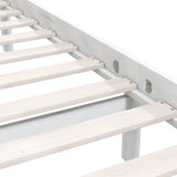 ZNTS 810103 Bed Frame without Mattress White Solid Wood 200x200 cm