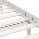 Bed Frame without Mattress White Solid Wood Super King Size 810098