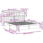 Bookcase Bed without Mattress White 180x200cm Super King Solid Wood Pine 3322426