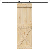 Sliding Door NARVIK Natural and Black 70 x 210 cm 3445365
