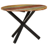 ZNTS Dining Table Round 100x100x75 cm Solid Reclaimed Wood 321682