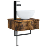 Bathroom Furniture Set 3 pcs Smoked Oak Engineered Wood 3405592