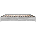 ZNTS Bed Frame without Mattress Grey Sonoma 160x200 cm 3279835