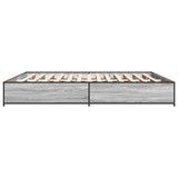 ZNTS Bed Frame without Mattress Grey Sonoma 160x200 cm 3279835