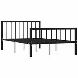 284570 Bed Frame without Mattress Black Metal 120x200 cm