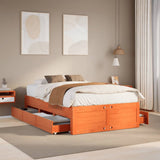 Bed Frame without Mattress with Drawers Wax Brown 120x190 cm Small Double Solid Wood Pine 3308824