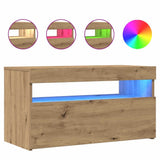 TV Cabinets with LED Lights 2 pcs Artisan Oak Engineered Wood 856318