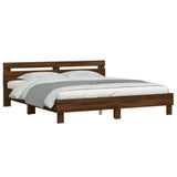 Bed Frame without Mattress Brown Oak 200x200 cm 3207398