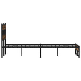 ZNTS Metal Bed Frame without Mattress Smoked Oak 120x200 cm 4017216