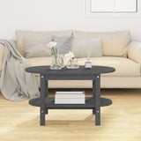 Coffee Table Grey 80x45x45 cm Solid Wood Pine 822294