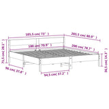 Bed Frame without Mattress Wax Brown 180x200 cm Super King Solid Wood Pine 3216214