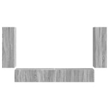 TV Wall Cabinet Set 4 pcs Grey Sonoma Engineered Wood 3408931