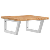 Basin Shelf Wall Mounted Steel and Solid Wood Oak 3302394