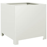 ZNTS Garden Planter White 40x40x40 cm Steel 851201