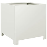 Garden Planters 2 pcs White 40x40x40 cm Steel 851202
