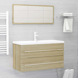 2 Piece Bathroom Furniture Set Sonoma Oak Engineered Wood 804848