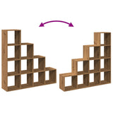 Room Divider Bookcase 4-Tier Artisan Oak 131.5x29x131.5 cm Engineered Wood 857975