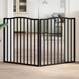 Dog Gate Foldable 2 Panels Black 160 cm Poplar Wood 352226